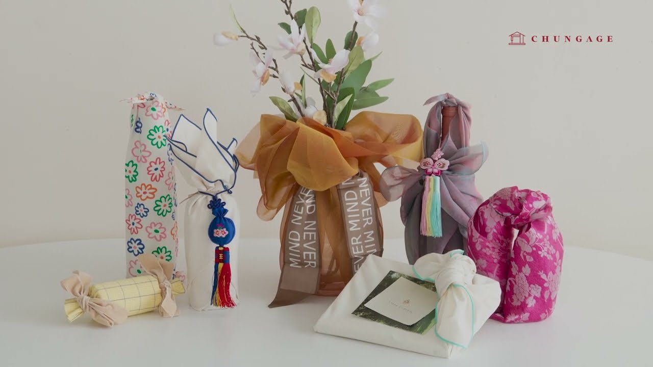 다양한 원단을 활용한 선물 포장  #giftwrapping