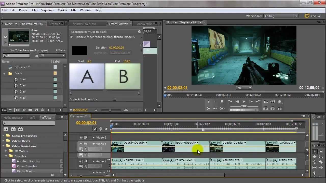Adobe Premiere Pro #4 - Cutting Video & Adding Transitions