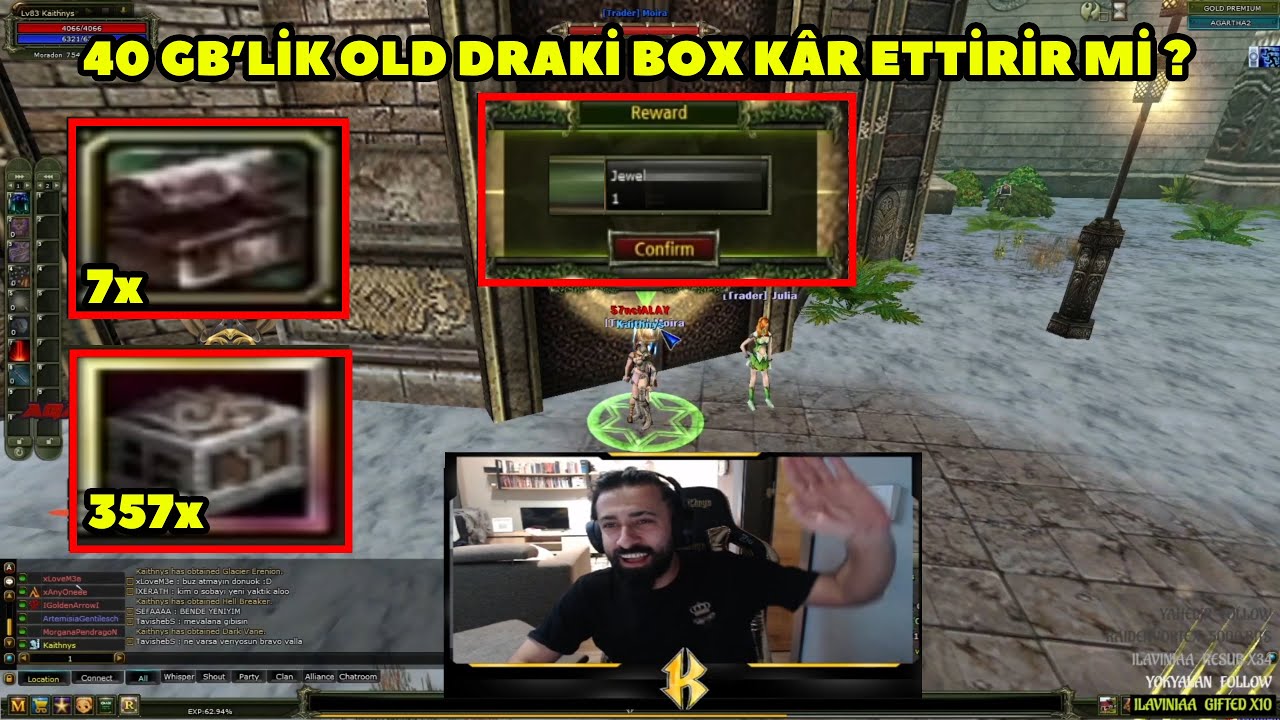 Kaithnys - (Agartha) 40 GB'ye 357 Adet Old Draki Box Kırdırıyor  ! Knight Online