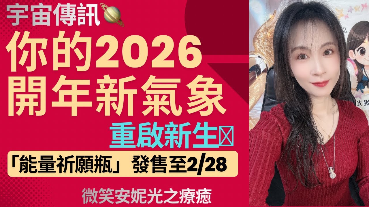 宇宙傳訊🪐你的2026開年新氣象🧧🧨！重啟新生🎡👏「能量祈願瓶」發售至2/28！#塔羅 #靈性 #療癒