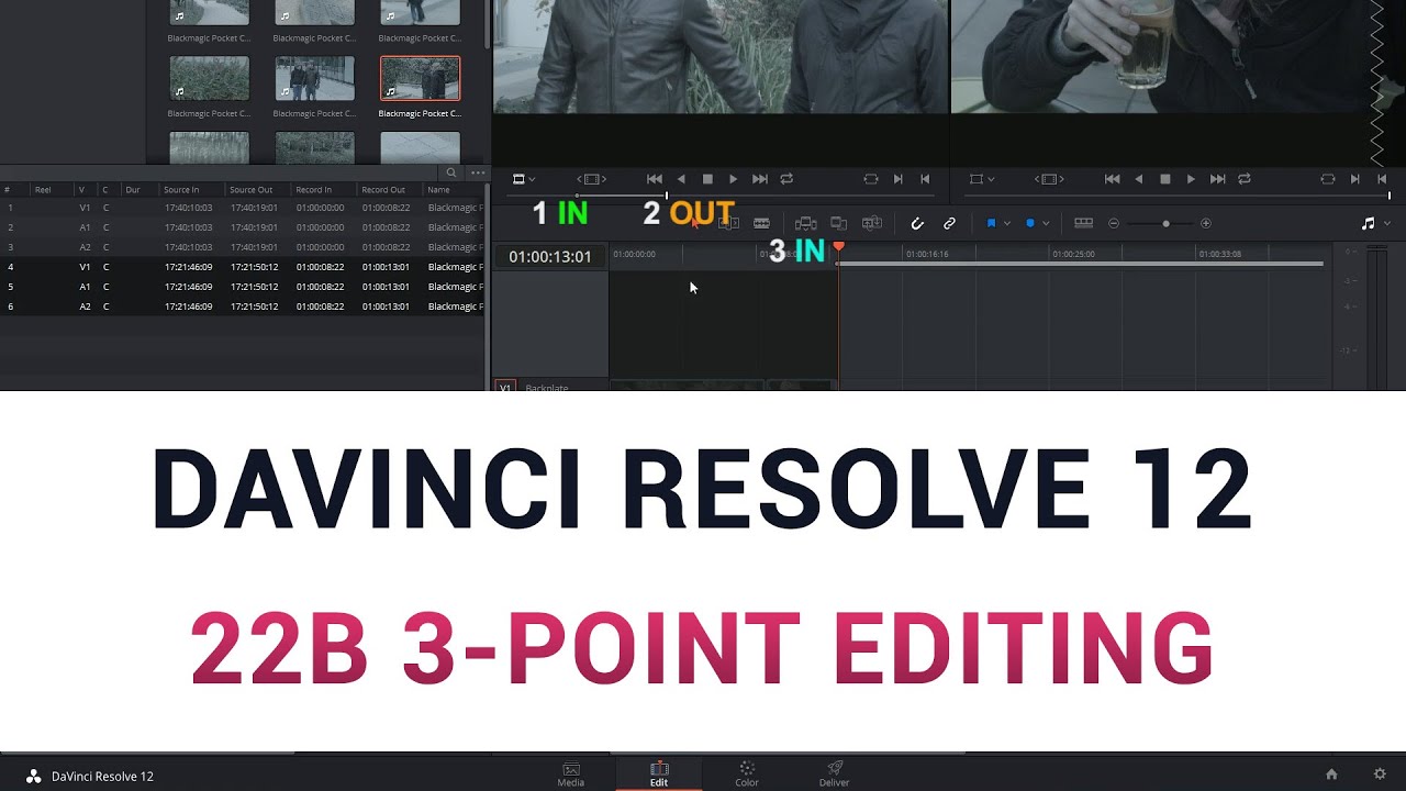 DaVinci Resolve 12 - 22b 3-Point Editing