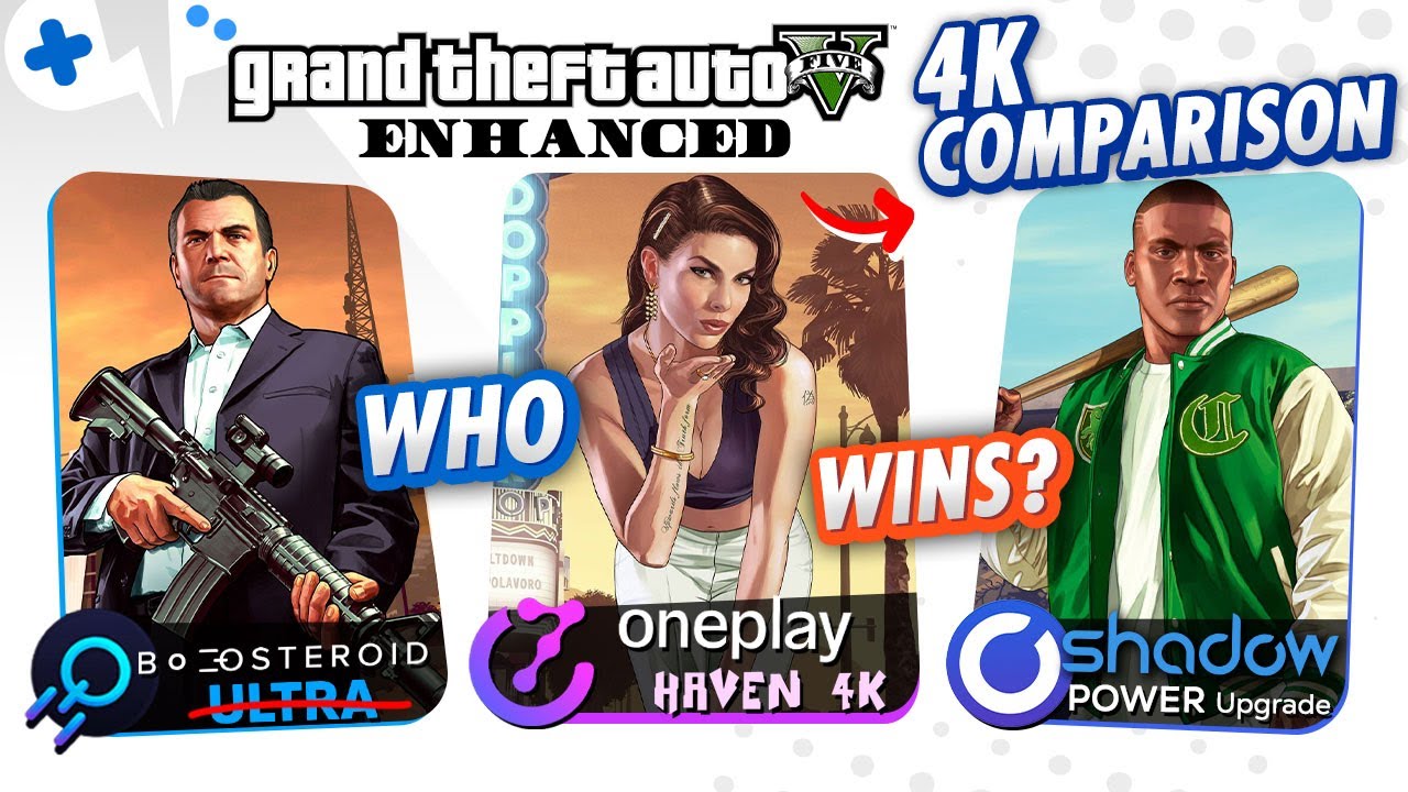 GTA 5 Enhanced BENCHMARK - Boosteroid, OnePlay, Shadow POWER at 4K