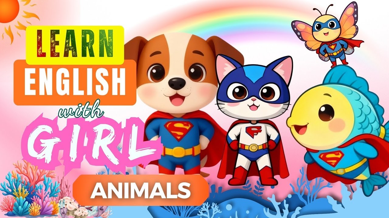 I Learn About Animals | Calm English Story for Kids | Learn English with Girl