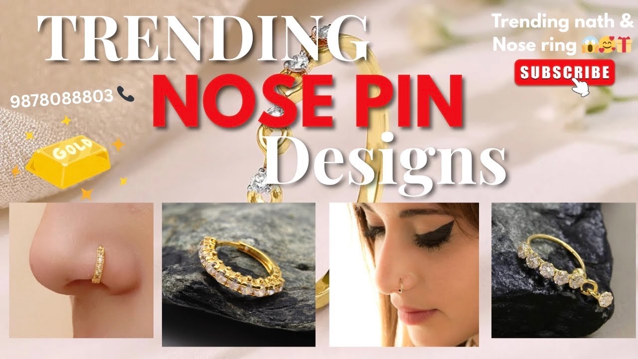 Girlish (nathnian)Nose Pin & Nose Ring 🎁😍Starting ₹1499 | 100+ Latest Designs😱 | #earrings #gold