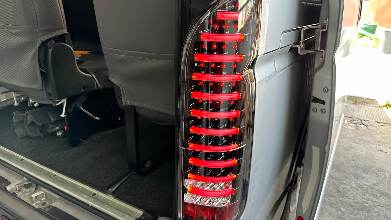 Toyota hiace LED taillight VIP Ceiling floor matting installation