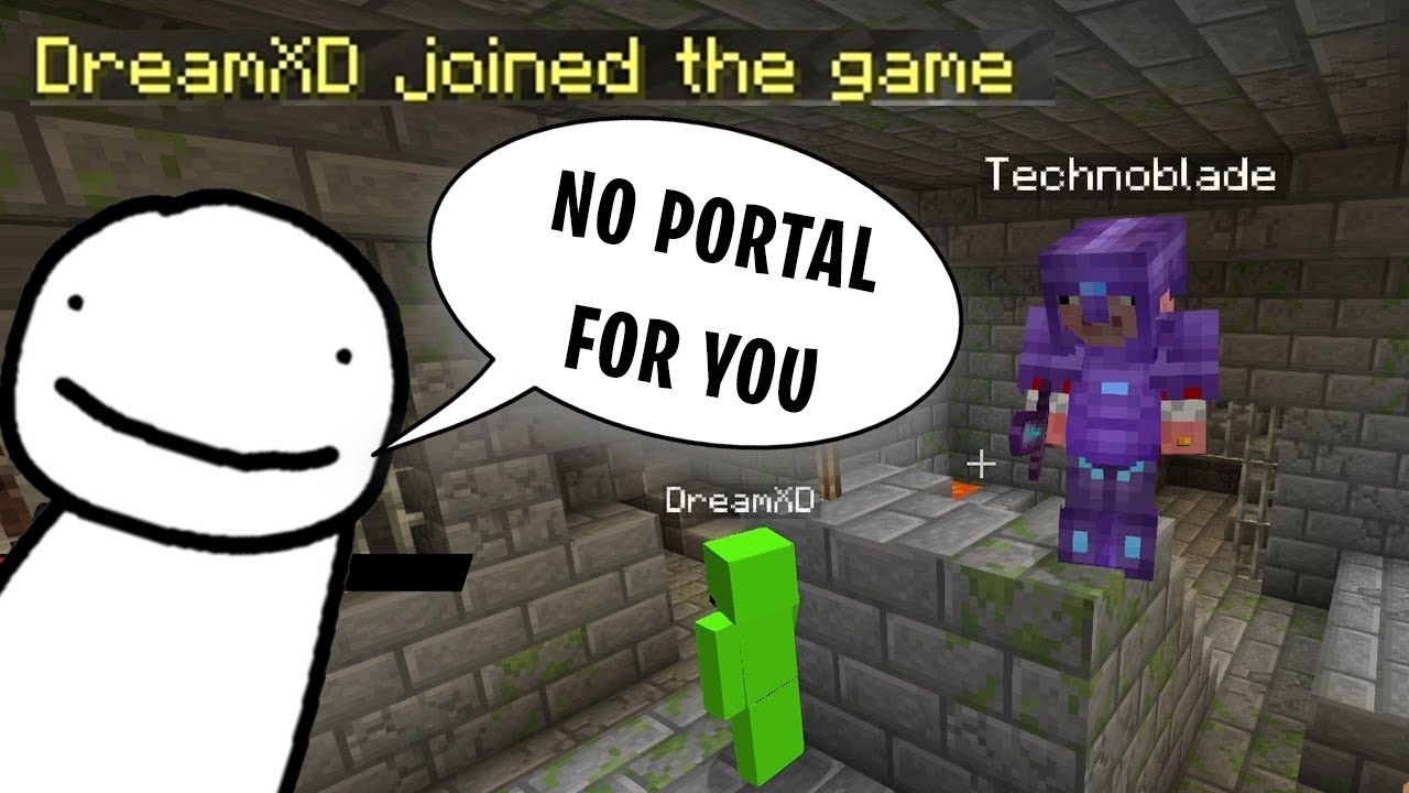 DreamXD instantly destroys the end portal that Techno and Philza found (Dream SMP)
