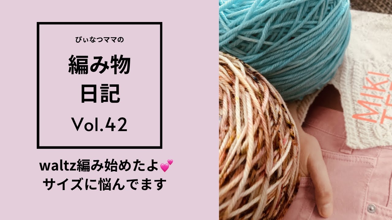 【編み物日記vol.42】KNIT POPからwaltz編み始めました。サイズに悩んでます💦/今日は犬のイタズラ多め💦/編み始めた物２つ