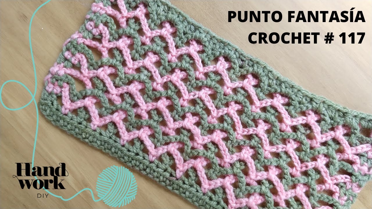 Punto fantasía a crochet o ganchillo # 117 | Puntos para combinar colores de hebras