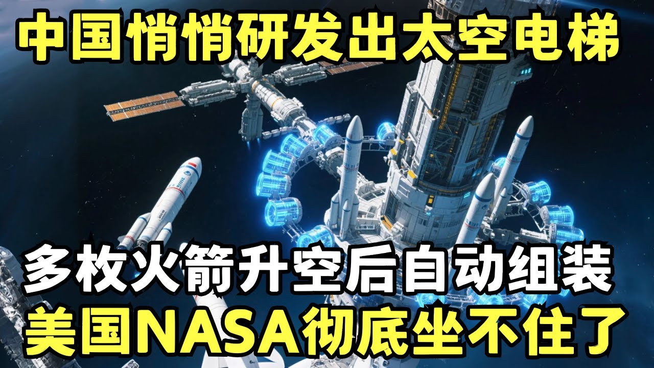 中国悄悄研发“太空电梯”? 多枚火箭升空后自动组装, 美国NASA彻底坐不住了: 没想到中国航天已经发展成这样了!｜科技创造