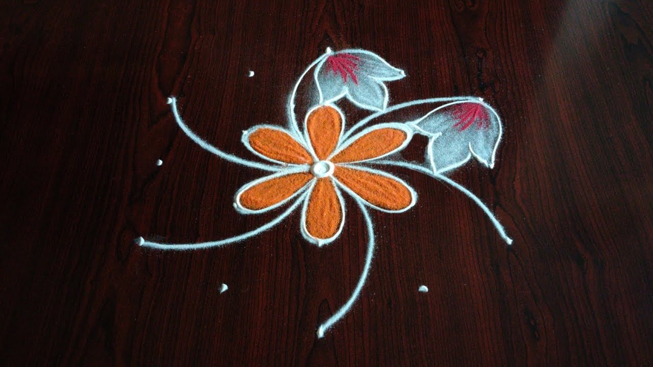 2 beautiful daily kolams (5×3) dot's...