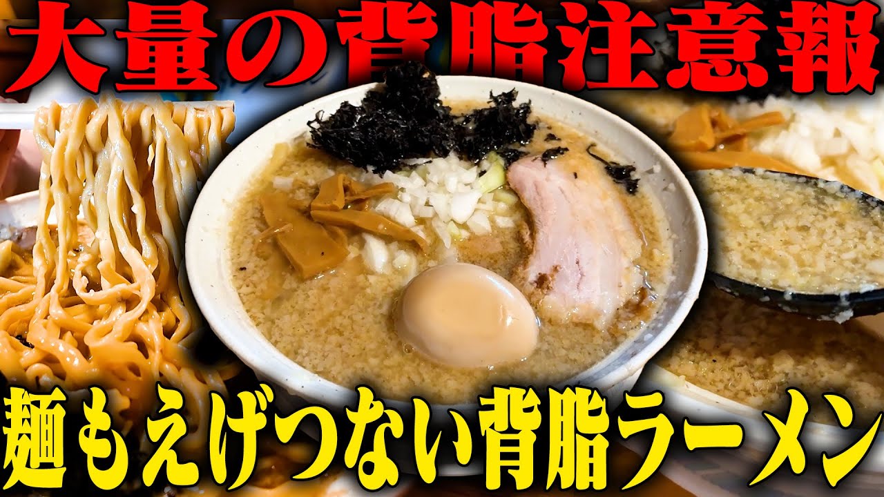 【背脂大量】超極太麺と背脂の絡みつきがハンパない。うねる極太麺とハイカロリー背脂のラーメン。をすする。パワー軒【飯テロ】SUSURU TV.第3554回