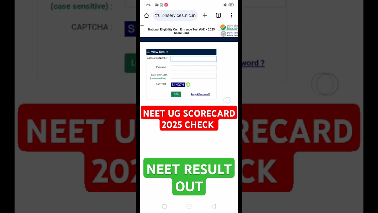 NEET UG SCORECARD 2025 | NEET UG RESULT 2025 #shorts #neetug #neetresult