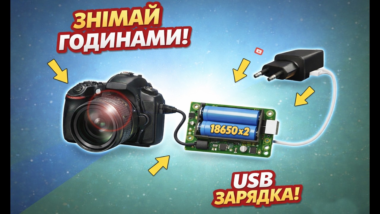 Не купуй батарею для Canon — зроби UPS. Camera mains power cheap — DIY UPS (Any Camera)