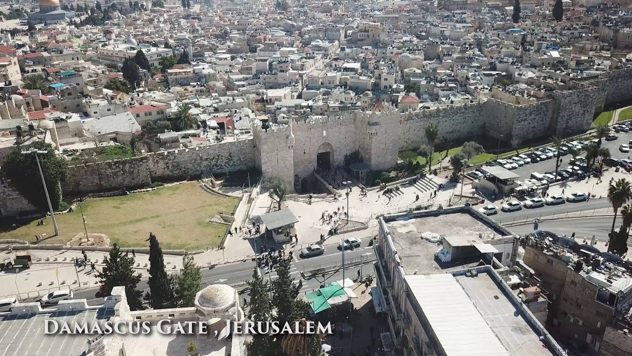 Damascus Gate , Jerusalem aerial