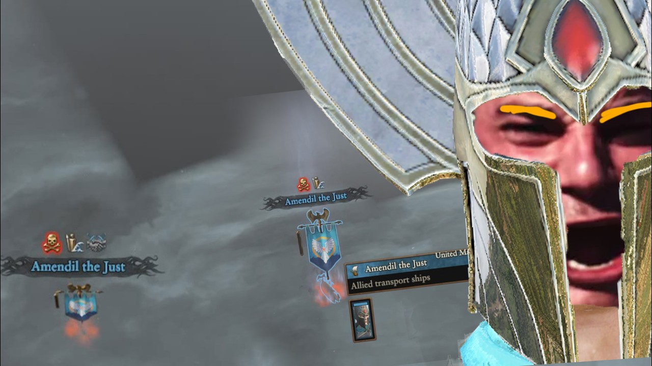 What that one Ai High Elf Lord is doing in the Sea Outside of the Map During our Entire Campaign
