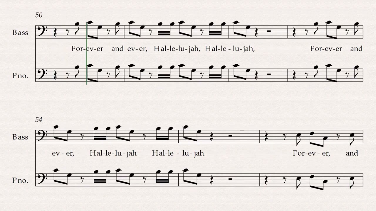 Hallelujah Chorus SATB I Bass Part I Lyrics & Notes
