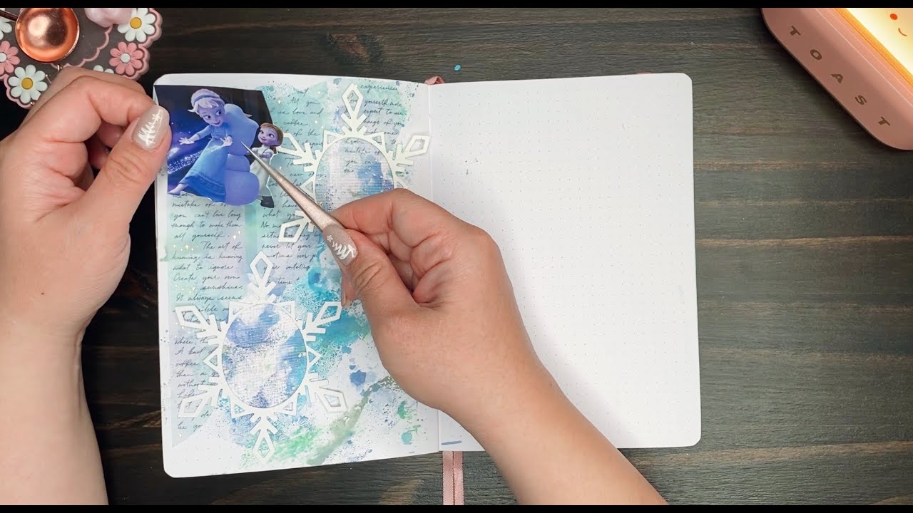 ASMR | Frozen Theme | Scrapbook Journal With Me | No Music