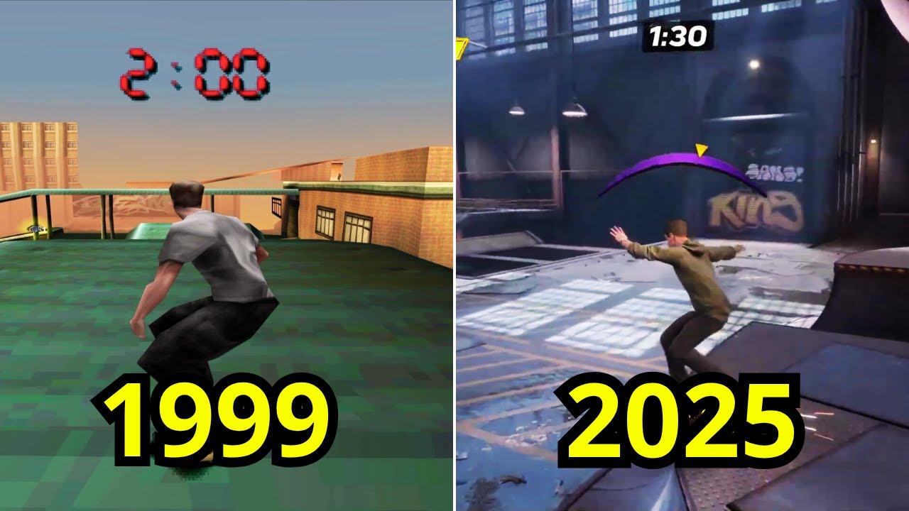 Tony Hawk's games evolution (1999-2025)