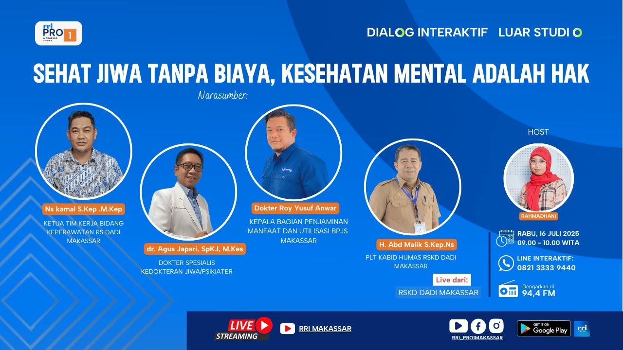 Dialog Luar Studio - Sehat jiwa tanpa biaya, kesehatan mental adalah hak - 16 Juli 2025