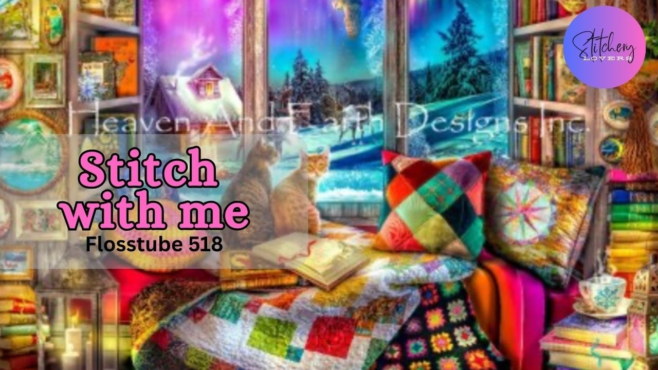 STITCH WITH ME: Stitch Along with HAED Mini The Winter Reading Nook | Flosstube #518  Cross Country