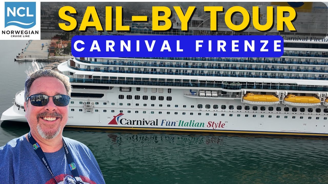 Круиз в Энсенаду на лайнере NCL Bliss — Неспешное прохождение мимо Carnival Firenze #CarnivalFire...