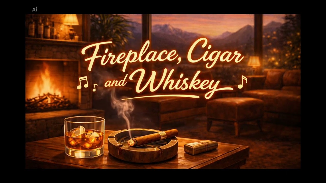 Virtual Cigar Lounge - Fireplace, Cigar and Whiskey [Lofi Jazz]