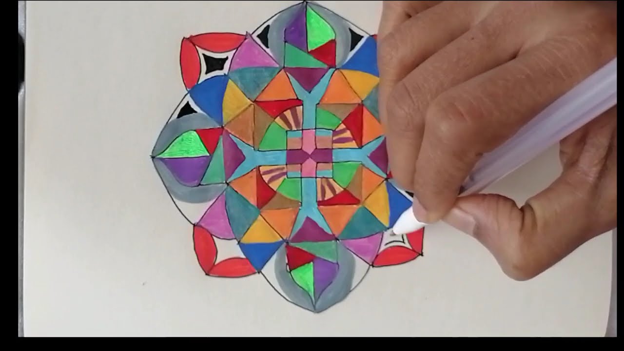 Esay Freehand Mandala with coloring