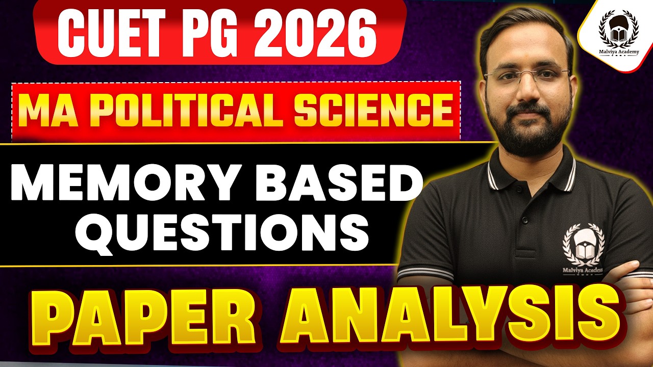CUET PG 2026 MA Political Science Paper Analysis & Memory Based Question | Prashant Sir