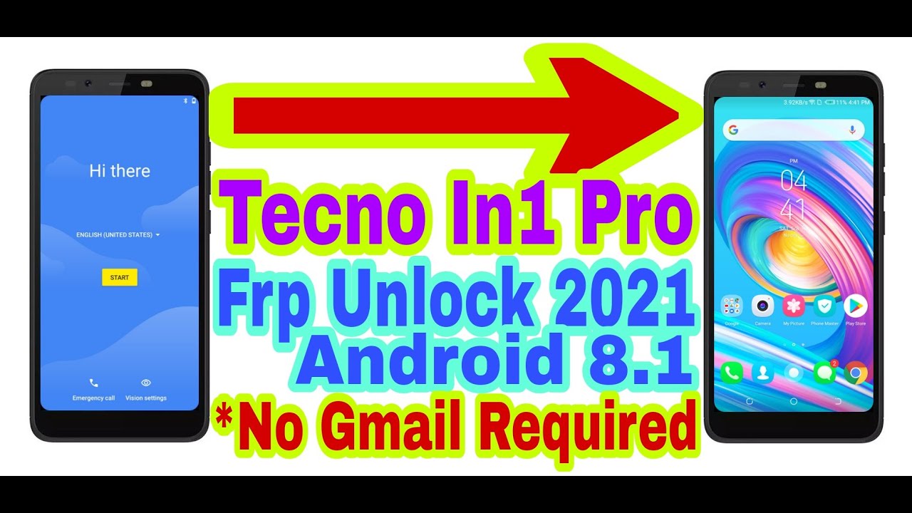 Tecno In1 Pro Android 8.1 Frp Bypass Without Pc/New Trick 2021/Bypass Google Account 100% Working