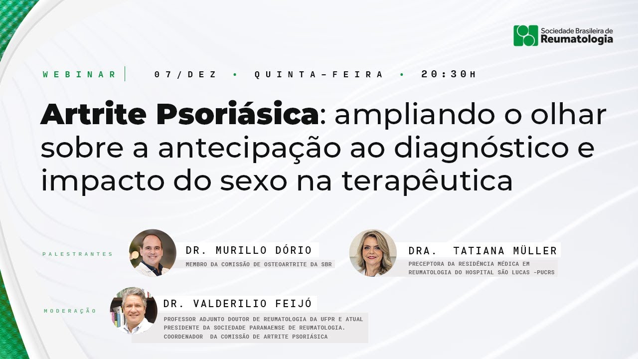 Artrite Psoriásica: Um olhar sobre a antecipação ao diagnóstico e impacto do sexo na terapêutica