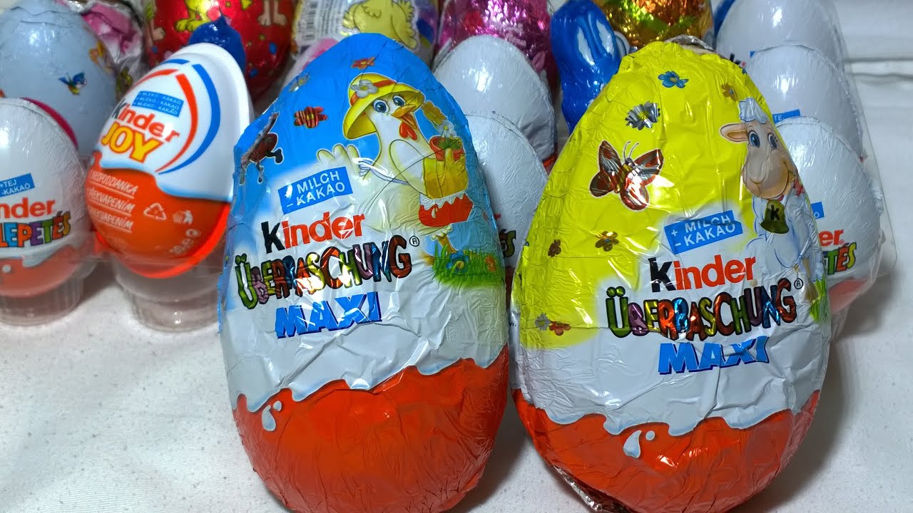 2 Kinder Maxi Surprise Eggs Unboxing-Kinder Maxi &Uuml;berraschungsei &Ouml;ffnung,overraskelse egg &aring;pning