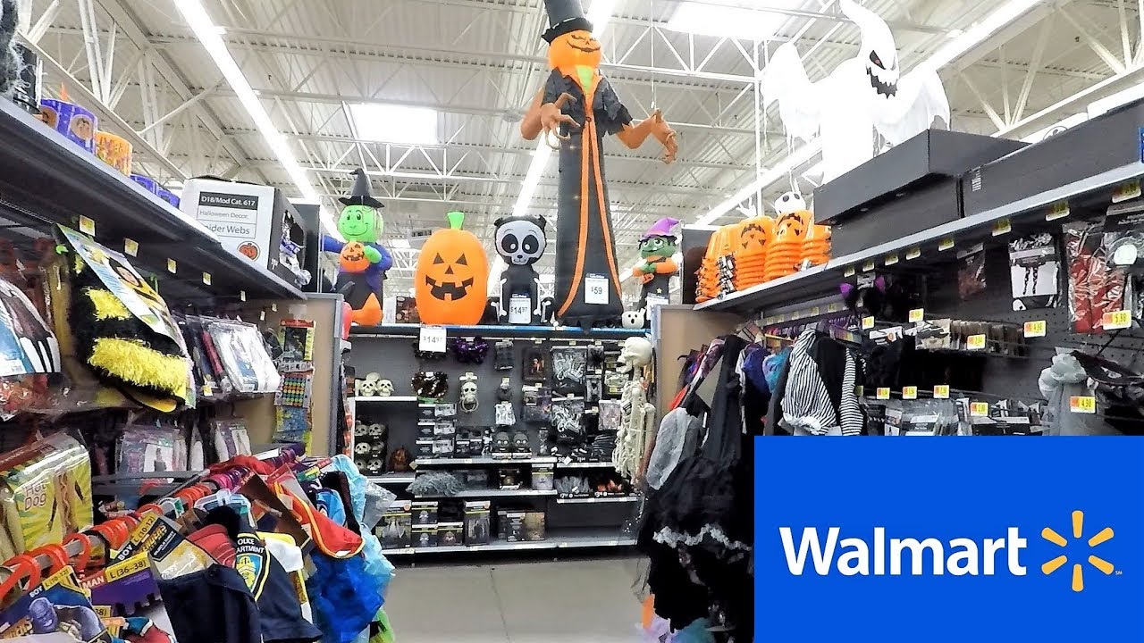 WALMART HALLOWEEN SECTION - HALLOWEEN COSTUMES MASKS DECORATIONS HOME DECOR SHOPPING