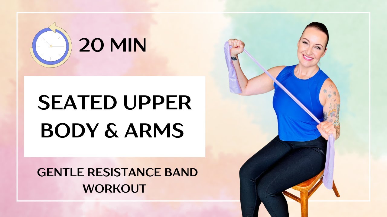 CHAIR WORKOUT WITH RESISTANCE BANDS | Strengthen Upper Body,  Arms, & Joint Health-  At-Home Fitness