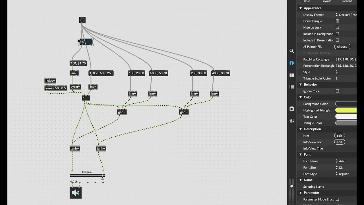 Gen kick drum synth - Max/MSP live programming