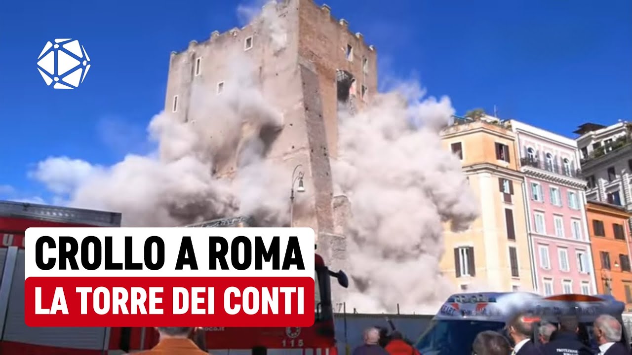 CROLLA a Roma la Torre dei Conti - La storia, i fatti