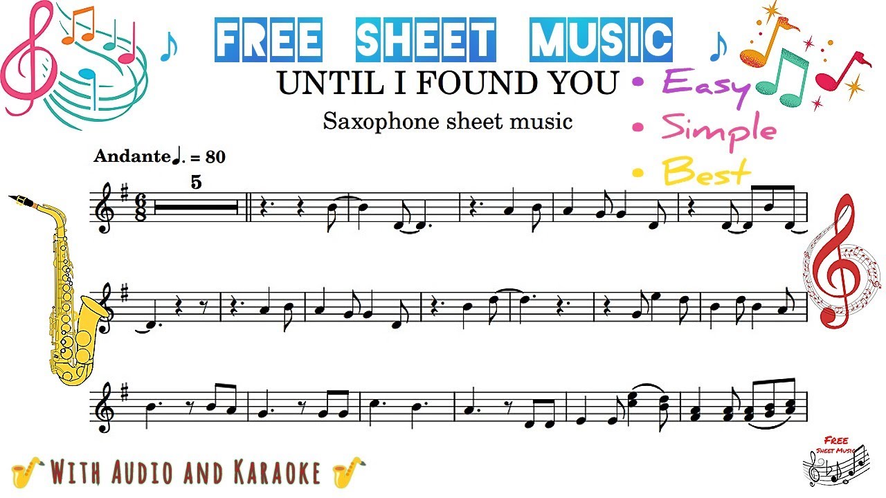 Stephen Sanchez - Until I Found you saxophone sheet music