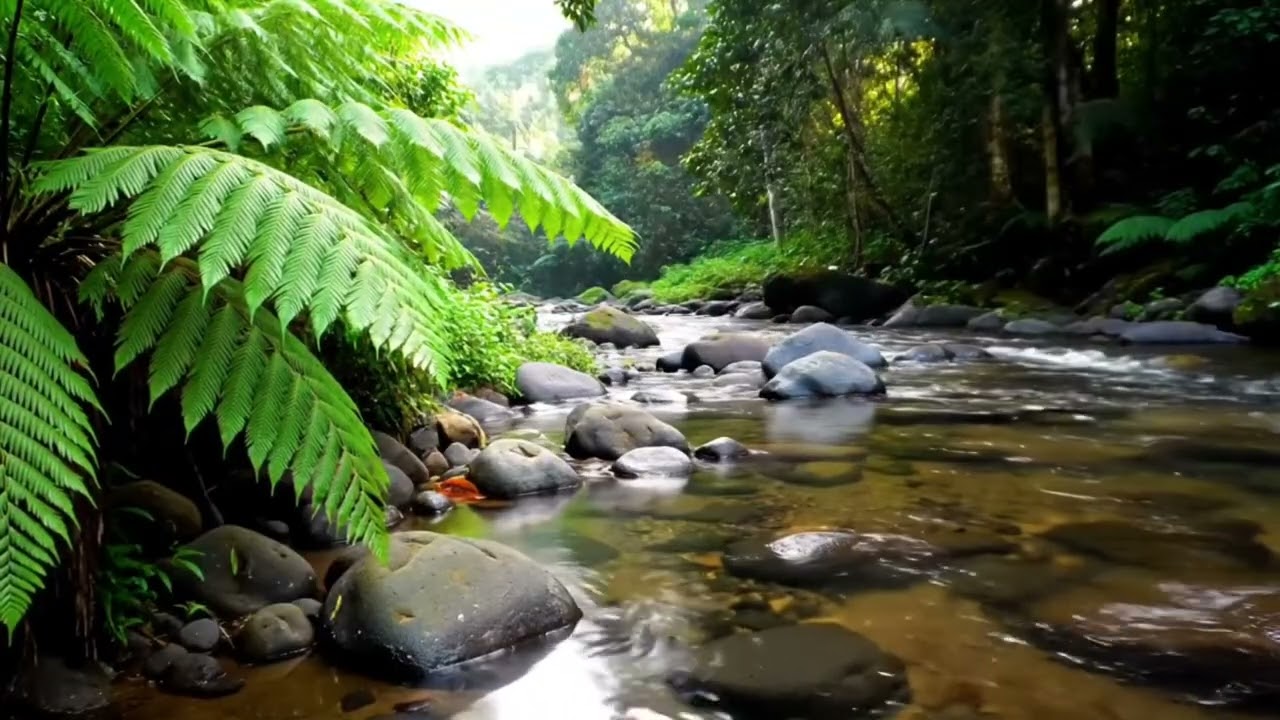Night River Flow with Crickets and Wind