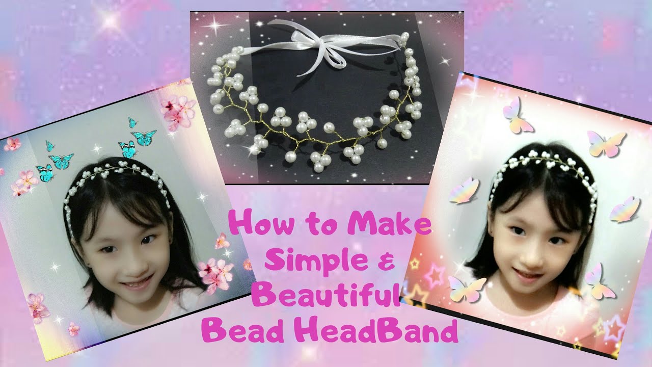 DIY Headband Tutorial | How to Make Simple & Beautiful Bead Headband | Cara Membuat Bandana Manik
