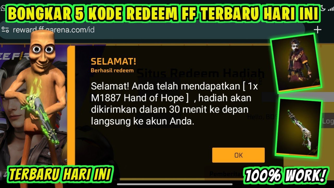 KODE REDEEM FREE FIRE TERBARU 15 MARET 2026 HARI INI