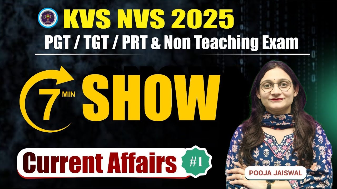 KVS NVS Current Affairs 2025 | Latest GK for Exam | Most Expected Questions | Pooja Mam