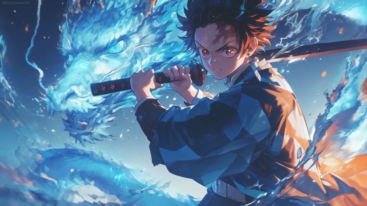 Tanjiro Water Dragon | Demon Slayer | Wallpaper In 4K | Live Wallpaper