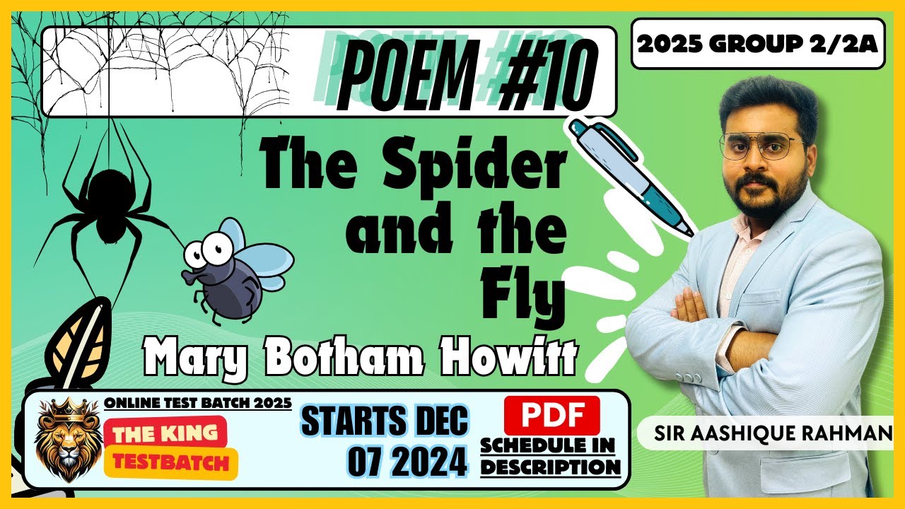 The Spider and the Fly Poem 10 |  10th Std | TNPSC General English | Explanation with Details 2024