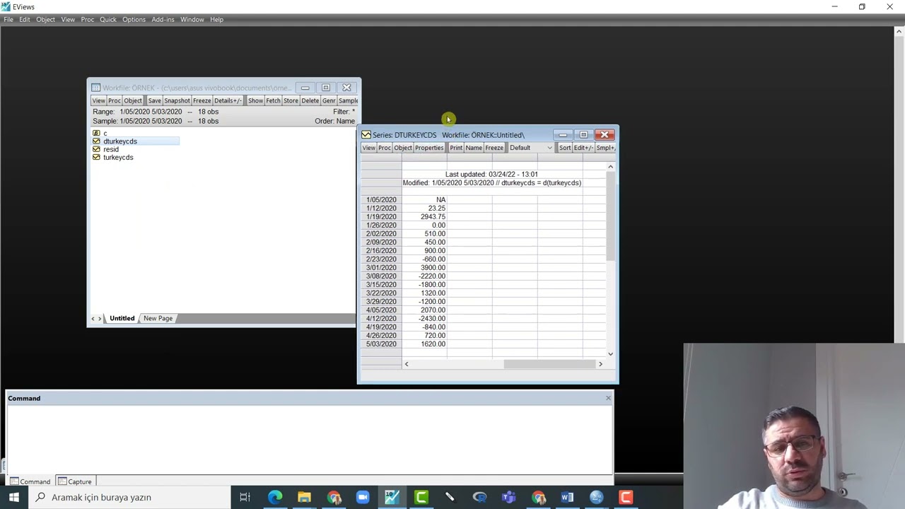 #eviews te Veri Dönüştürme ve Pratiği