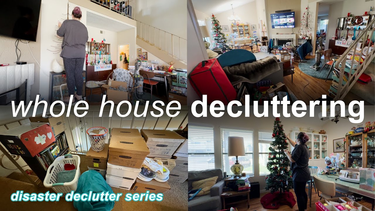 New Year 2024 whole house declutter, disaster home tour, & taking down Christmas decorations