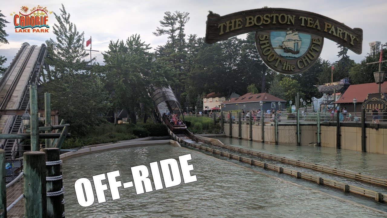 Boston Tea Party Off-Ride Footage, Canobie Lake Park Hopkins Shoot the Chutes | Non-Copyright