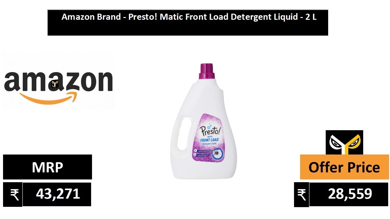 Amazon Brand   Presto! Matic Front Load Detergent Liquid   2 L