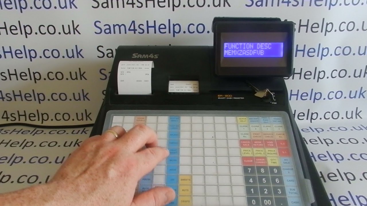 Sam4S Till Programming %1 %2 Discount Buttons Descriptions ER900 ER920 ER940 Cash Registers