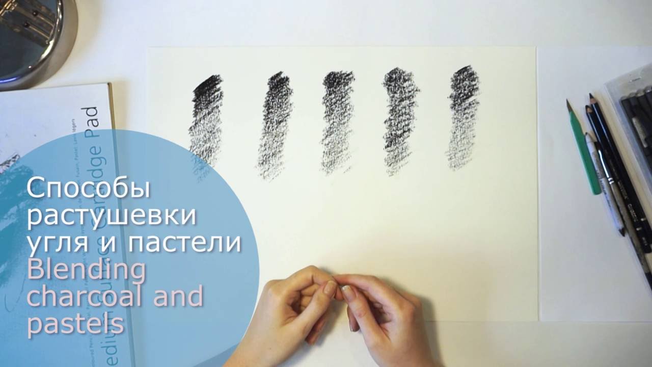 Способы растушевки угля и пастели (наглядная демонстрация)