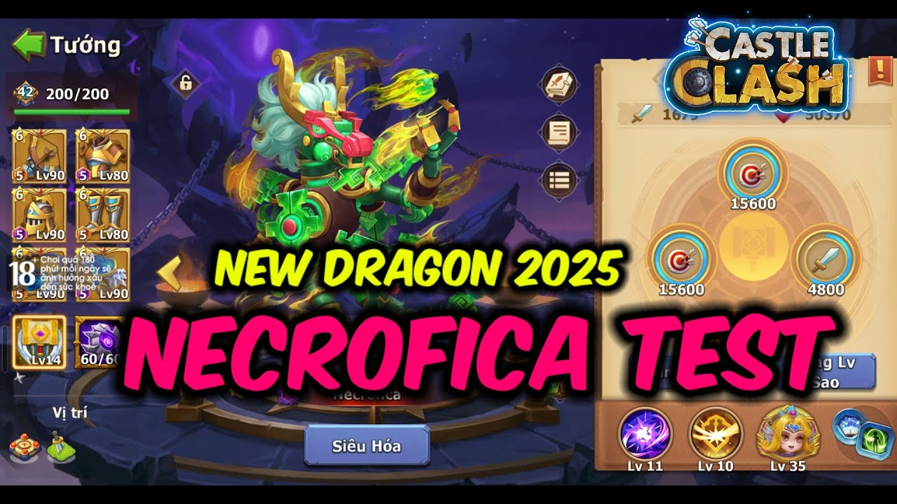Castle Clash New Dragon 2025: Necrofica - Max Build Test. Rồng Mới Ra Mắt Năm Nay C&oacute; B&aacute; Đạo Kh&ocirc;ng?