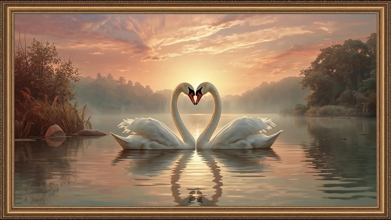 Eternal Swan Love 🦢✨ | Romantic Sunset Lake Ambience with Calm & Dreamy Vibes